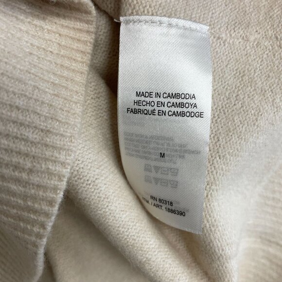 NEW Lucky Brand Women's Size M Beige V-Neck Sweater Cotton Blend - Picture 5 of 8